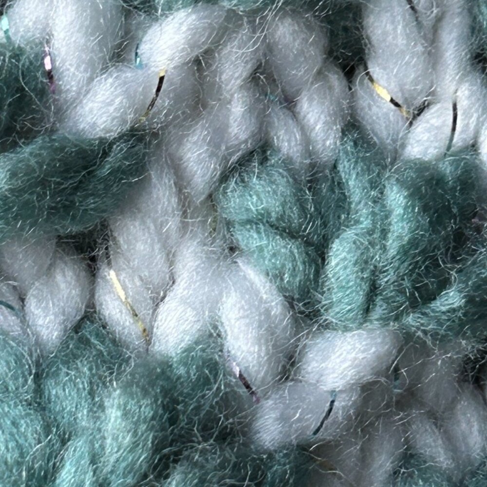 NWOT Hand Made White and Turquoise Lotus Flower Beanie/Hat - Picture 7 of 11